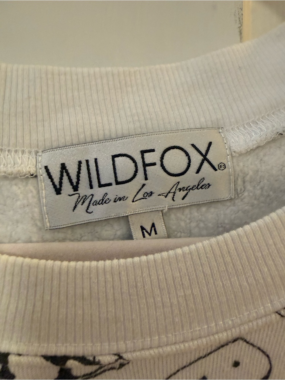 Wildfox White Black Doodle-Print Crewneck Sweatshirt - Picture 3 of 3